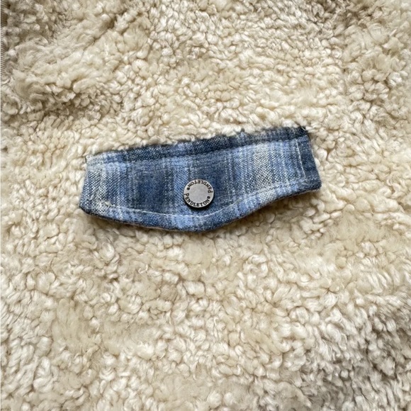 Pendleton Ladies Fuzzy Full Zip Plaid Accent Lined Cozy Jacket Sz L Beige - Picture 3 of 7